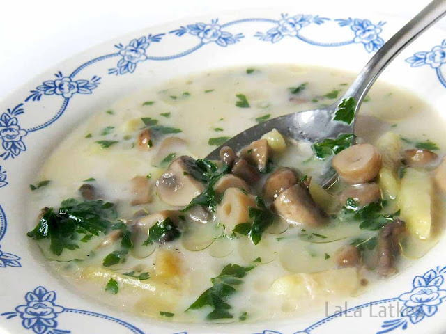 Молочный суп с грибами