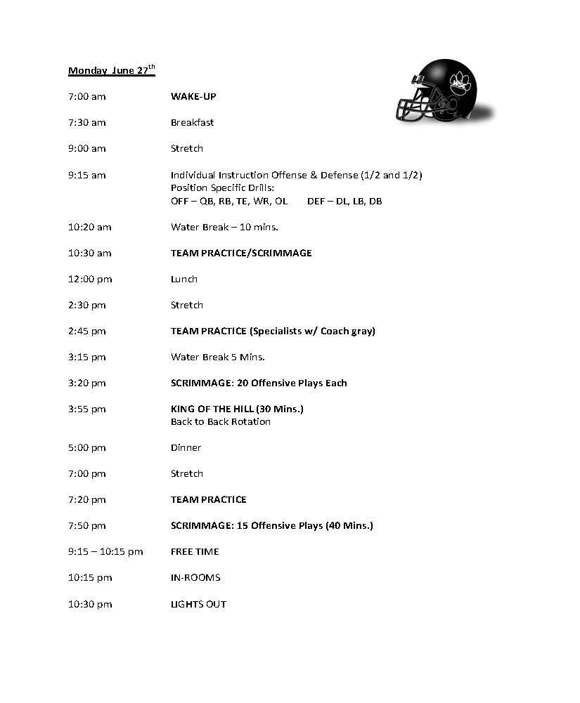 Dr. Cerny&#039;s B-R Hype: Wayne State Football team camp schedule