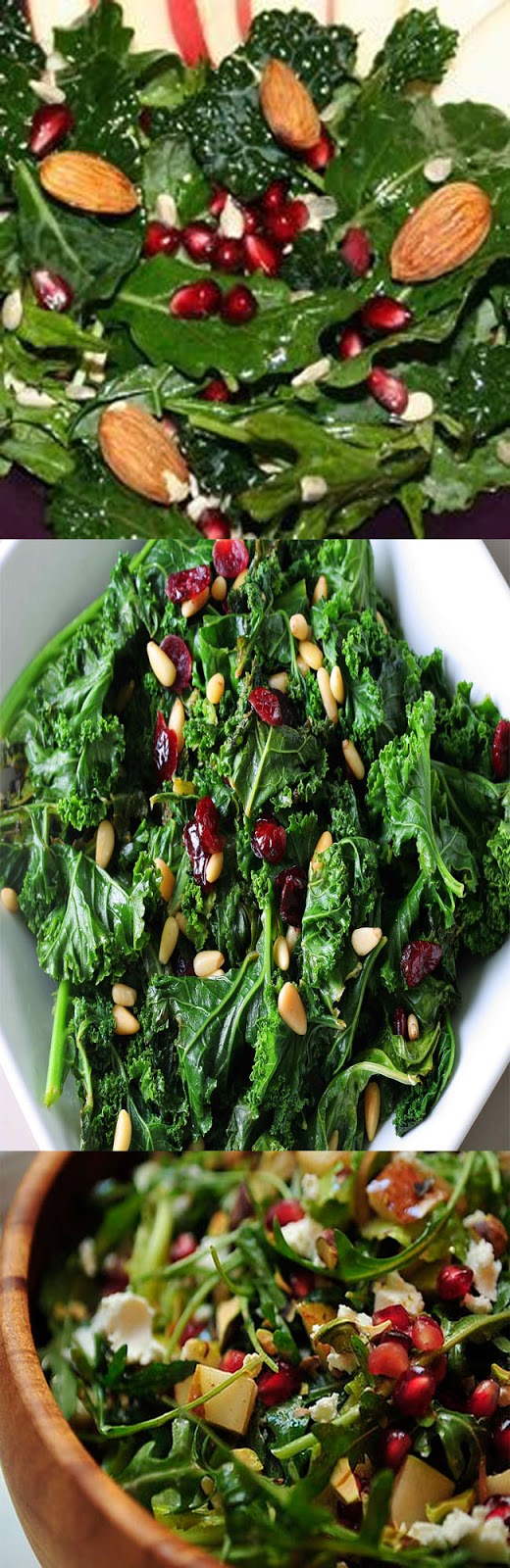Kale Salad with Pomegranate, Sunflower Seeds and Sliced Almonds Your Recipes Here