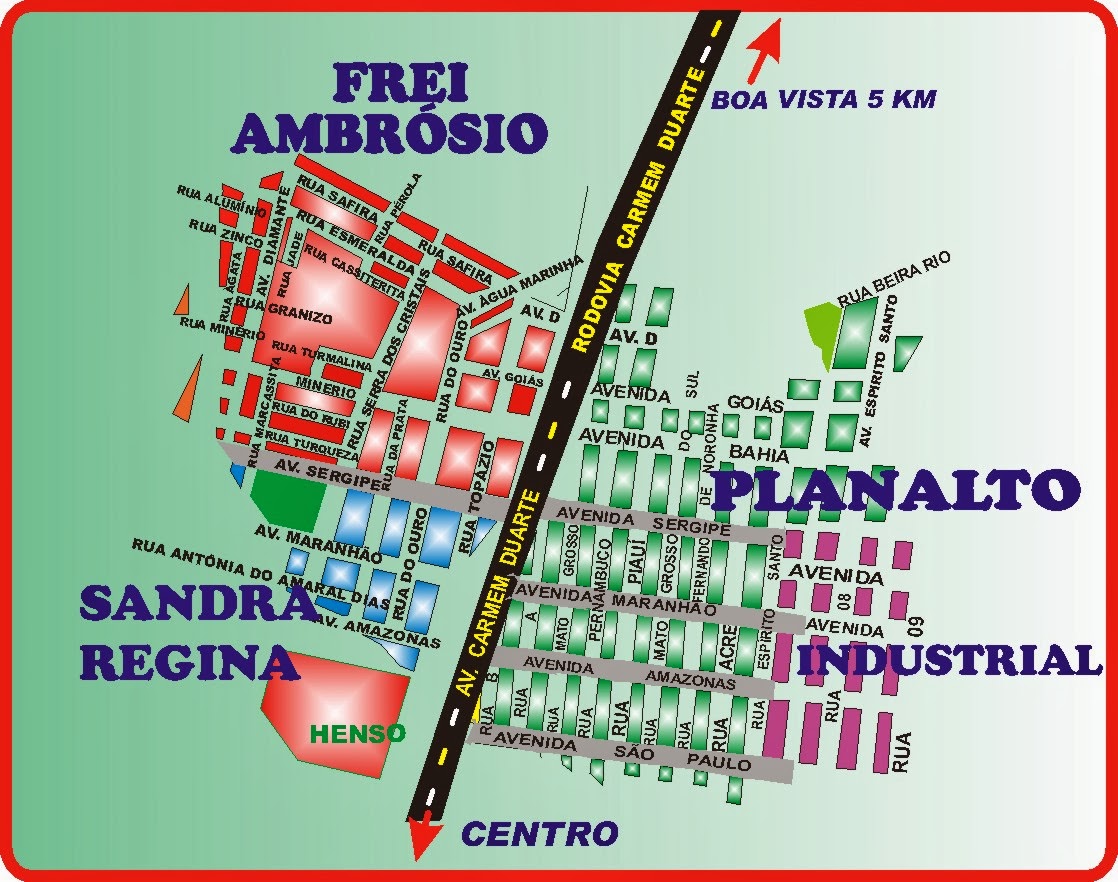 Mapa do Bairro Planalto e Adjacências