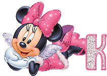 Alfabeto de Minnie Mouse con alitas K.