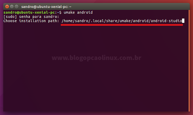 Instalando o Android Studio através do Ubuntu Make
