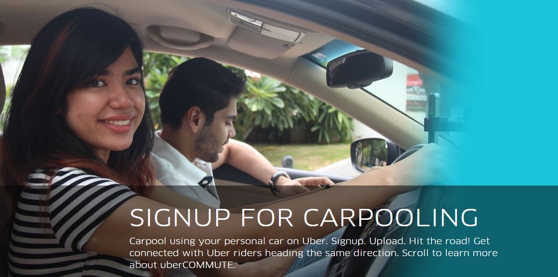 Earn via UberCOMMUTE in your Private Car Sign up for CarPooling