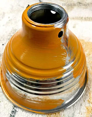 Painting a metal lampshade orange