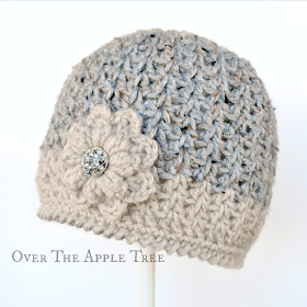 V-stitch Winter Beanie, free pattern, Over The Apple Tree