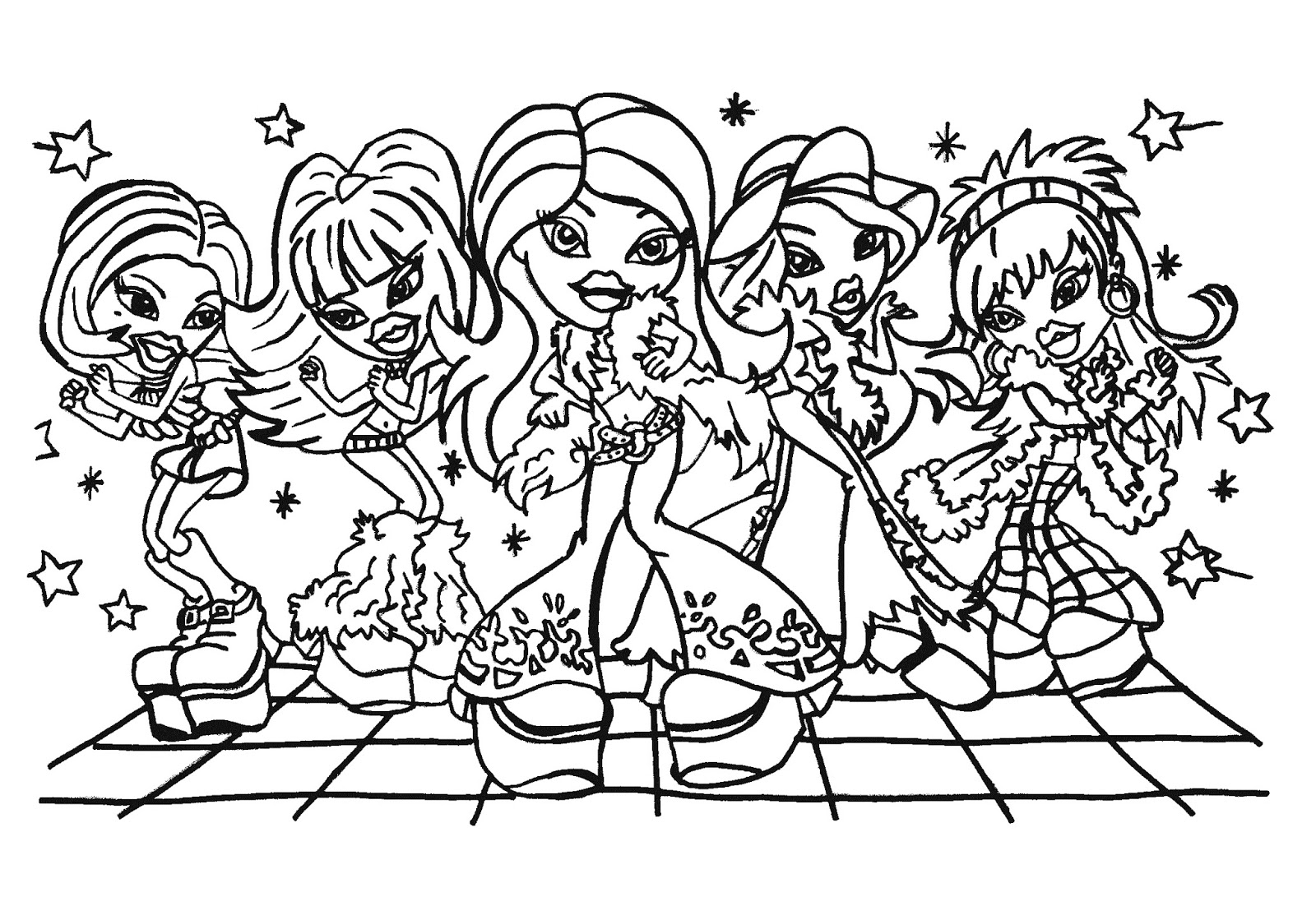 Free Bratz Coloring Pages 2016 Free Bratz Coloring Pages 2016