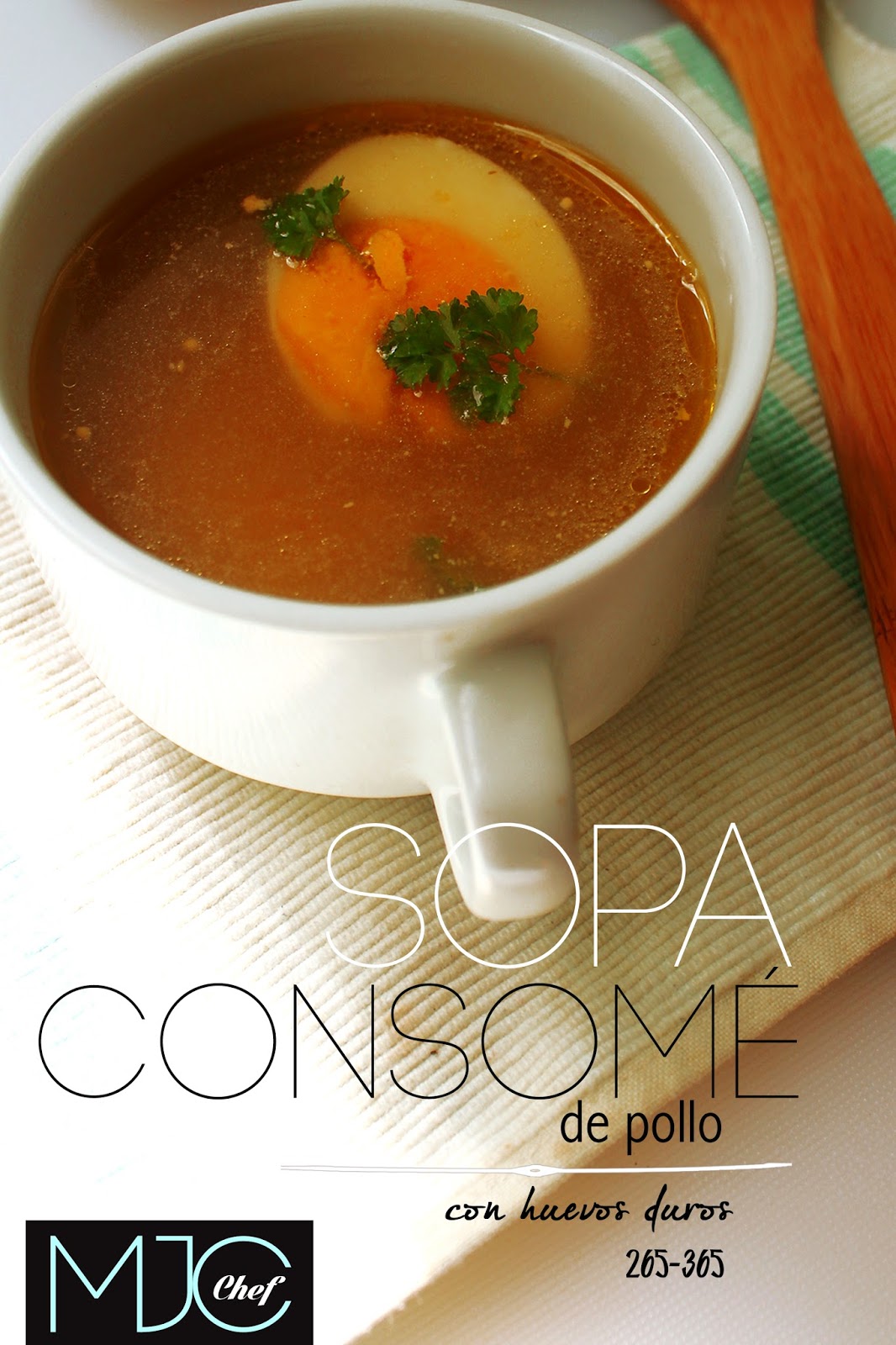 265 Sopa consomé de pollo con huevos duros 365 SOPAS CON COLOR