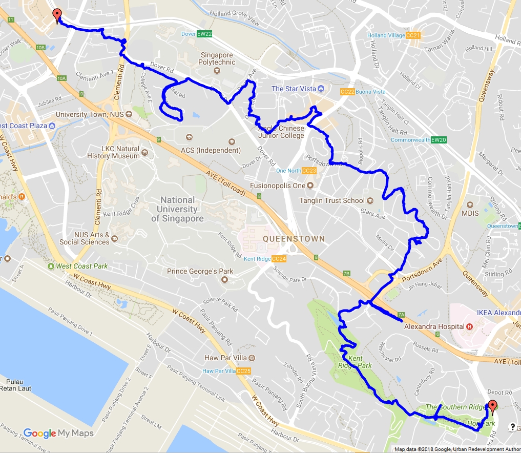 Singapore Walking Routes Dover Road to HortPark Black and White Houses