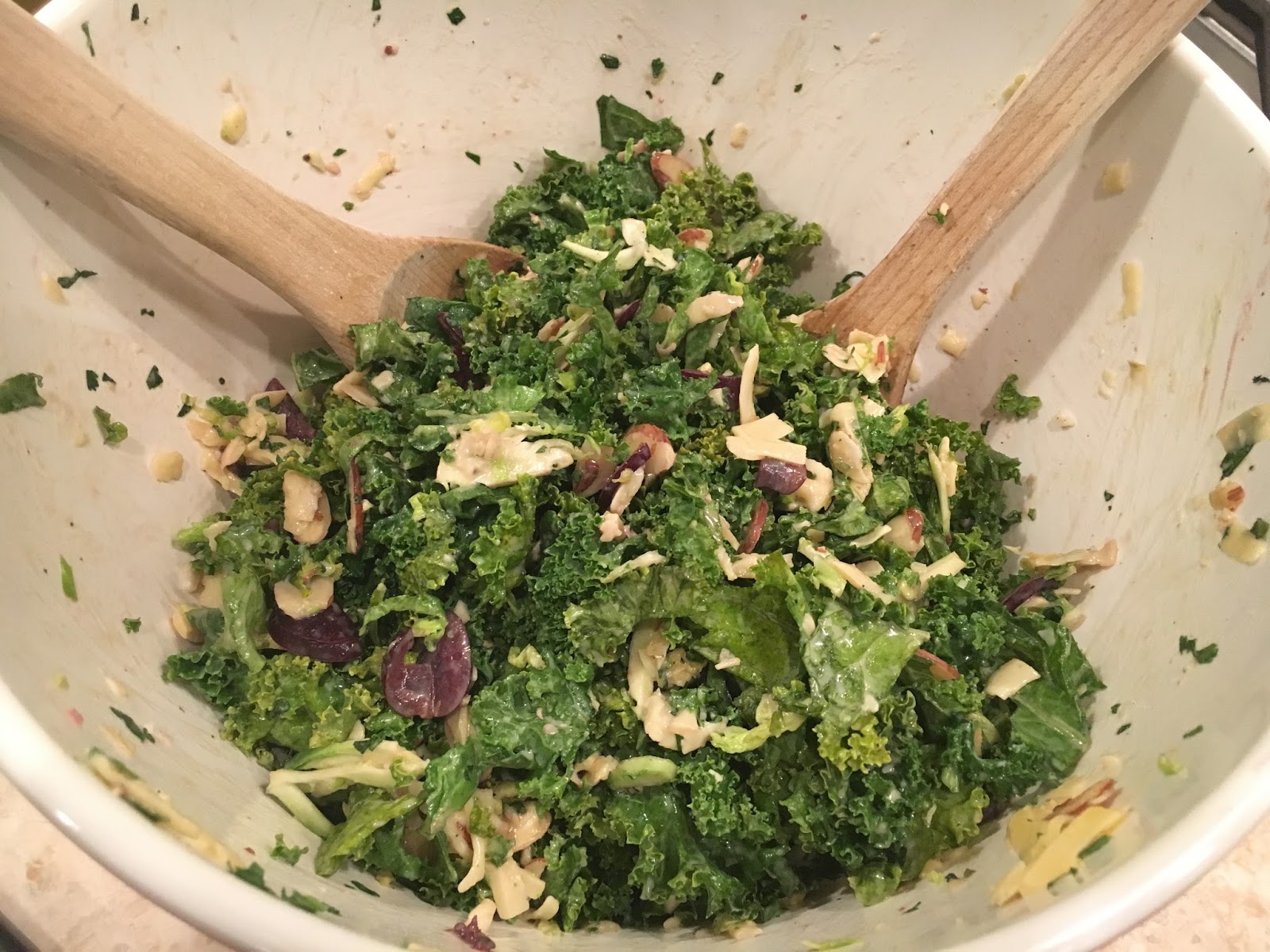Kale and Gouda Salad with buttermilk garlic dressing
