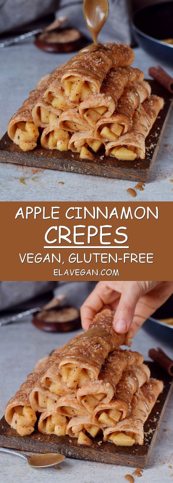 APPLE CINNAMON CREPES | VEGAN, GLUTEN-FREE RECIPE #apple #cinnamon #crepes #vegan #veganrecipes #glutenfree
