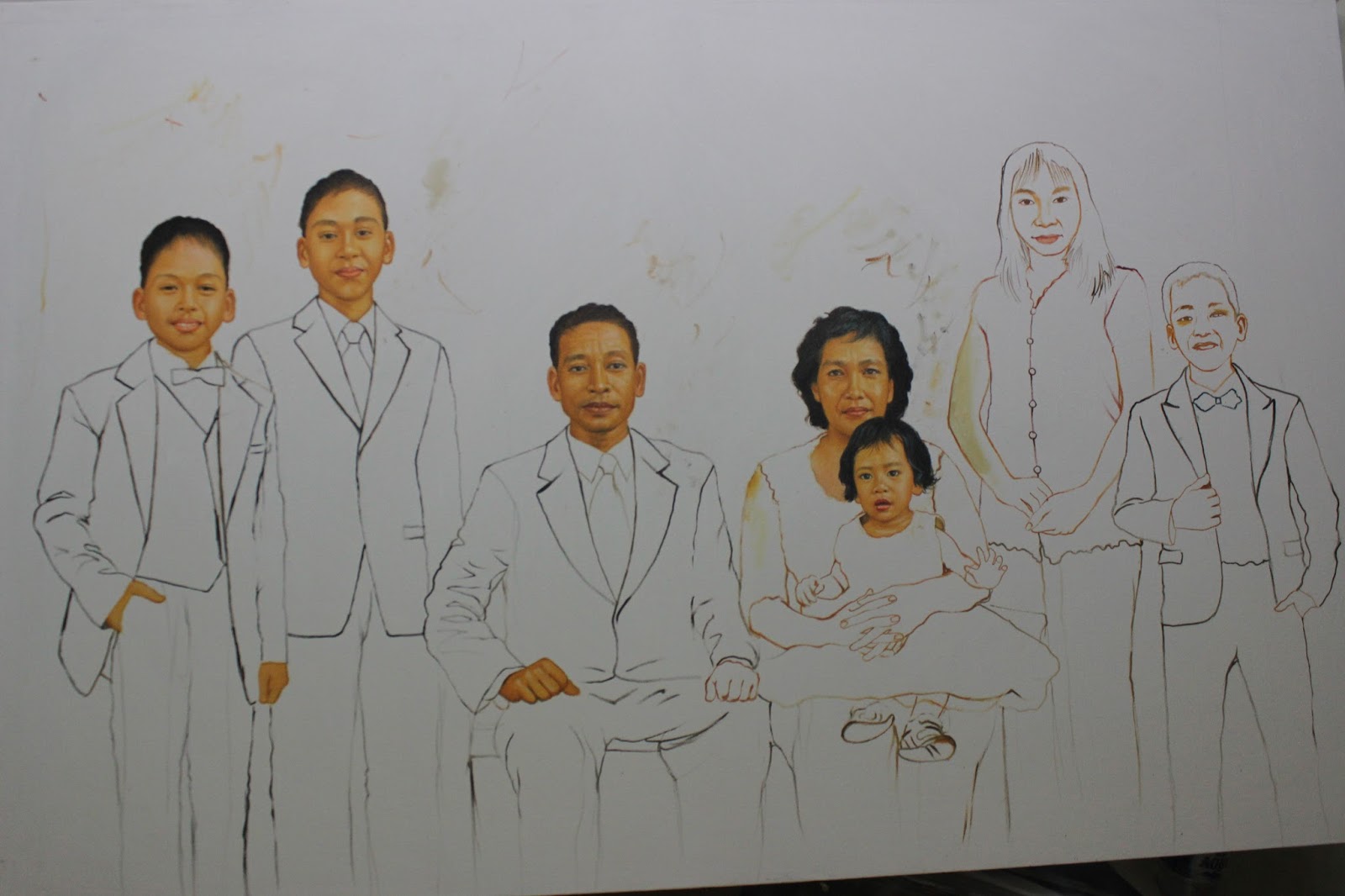 KRESENST ART PAINT STUDIO LUKISAN KELUARGA 7 ORANG