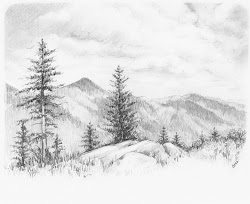 nature drawing pencil sketch drawings easy sketches landscape scenery landscapes scenes forest