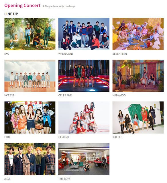 Busan One Asia Festival (BOF) 2018 Opening Concert Line-Up