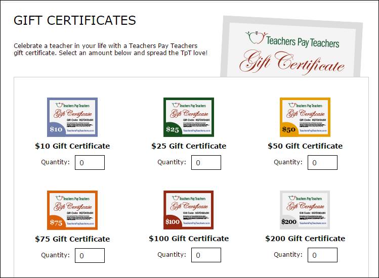 http://www.teacherspayteachers.com/Gift-Certificate