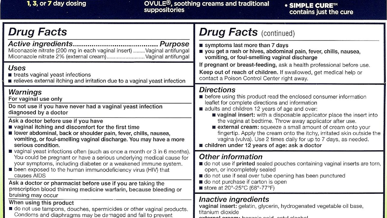 Miconazole Monistat Side Effects Effect Choices