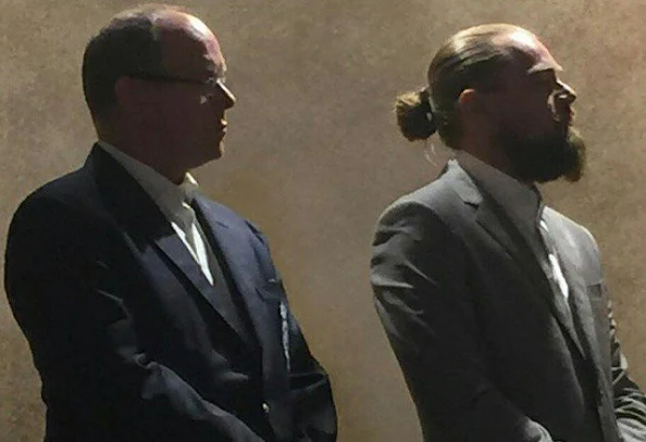 Prince Albert II of Monaco and Leonardo DiCaprio attend the dinner and Auction of The Leonardo DiCaprio Foundation