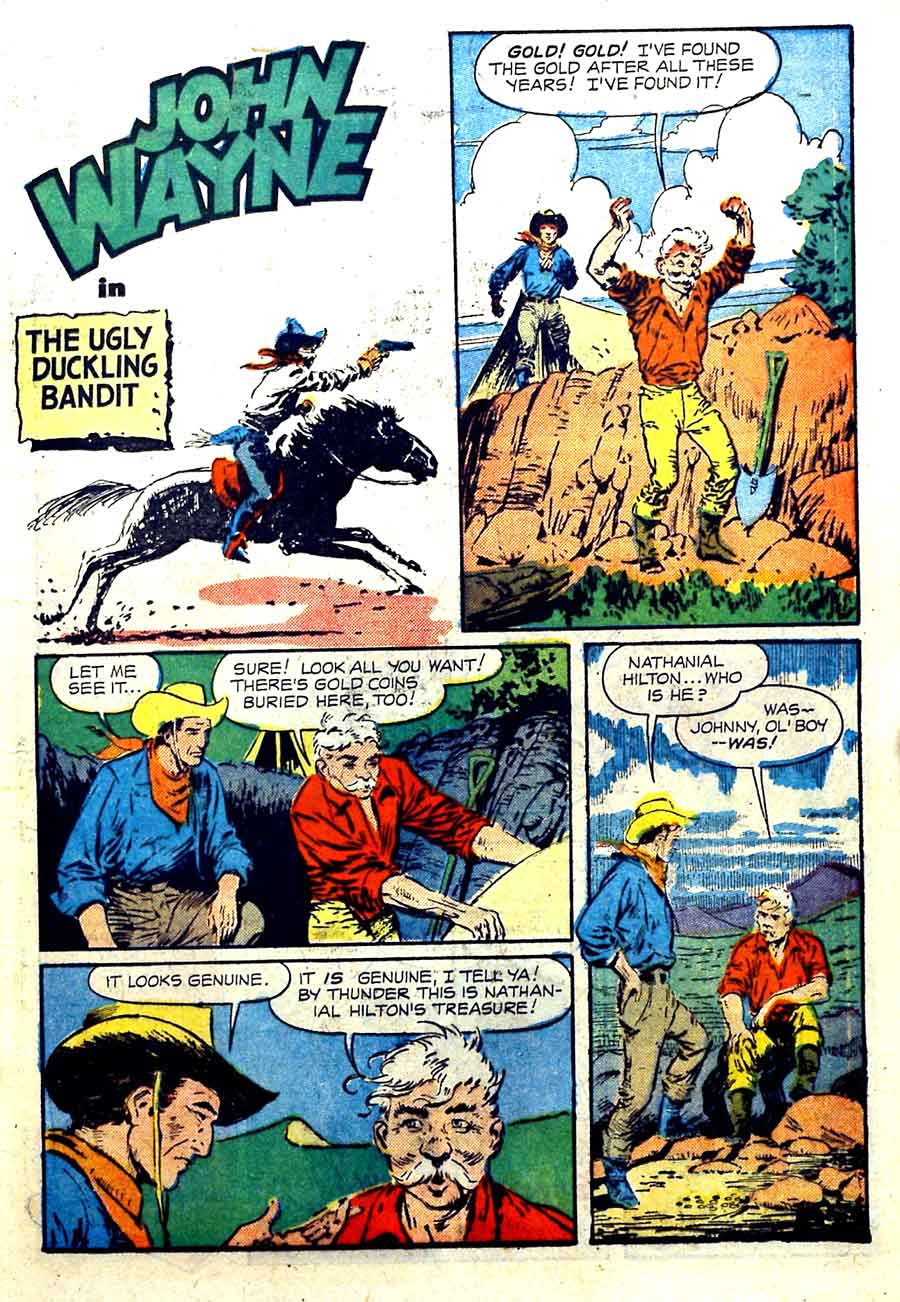 John Wayne Adventure Comics #8 golden age 1950s western comic book page art by Al Williamson / Frank Frazetta