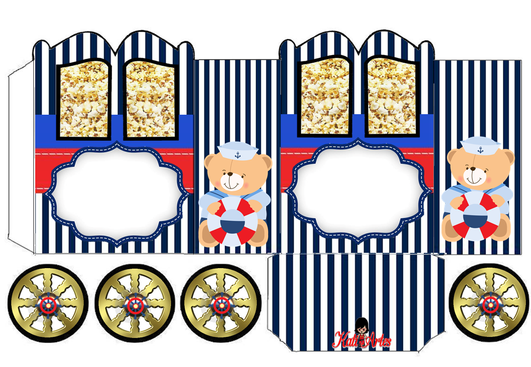 Sailor Teddy Bear: Princess Carriage Shaped Free Printable Box.