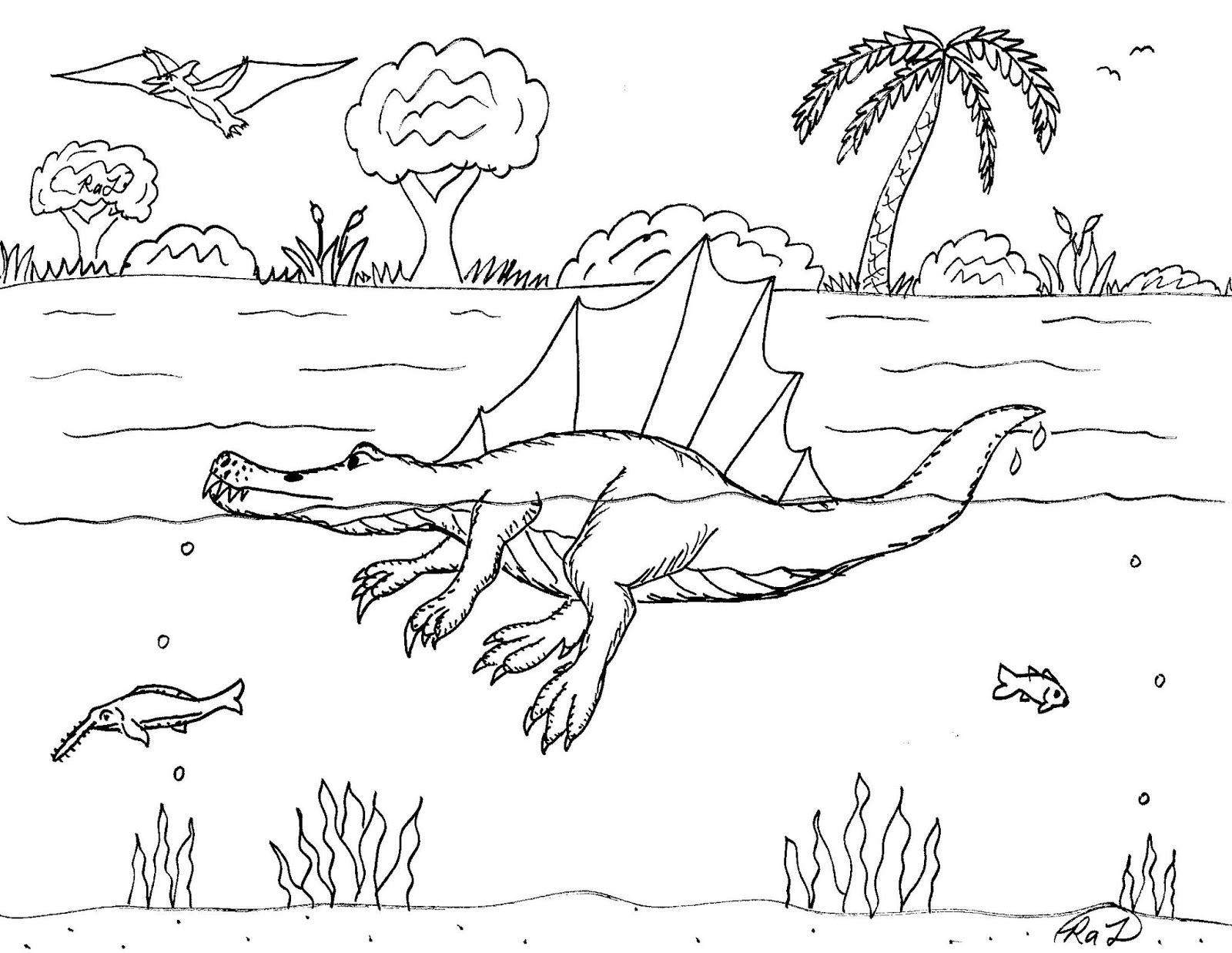 Robin's Great Coloring Pages: Dinos for small kids to Color