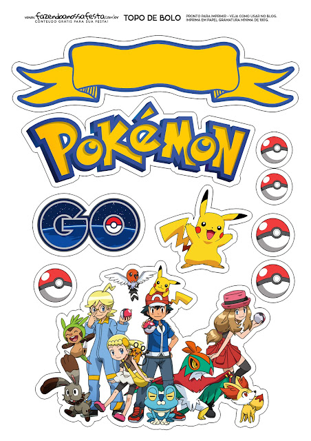 Pokémon: Toppers para Tartas, Tortas, Pasteles, Bizcochos o Cakes para Imprimir Gratis. Pokémon: Toppers para Tartas, Tortas, Pasteles, Bizcochos o Cakes para Imprimir Gratis.