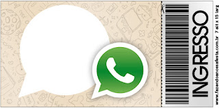 Tarjeta con forma de Ticket de WhatsApp.