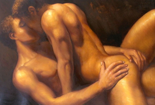 Gay painter raphael perez israeli artist homoerotic paintings erotic male n...
