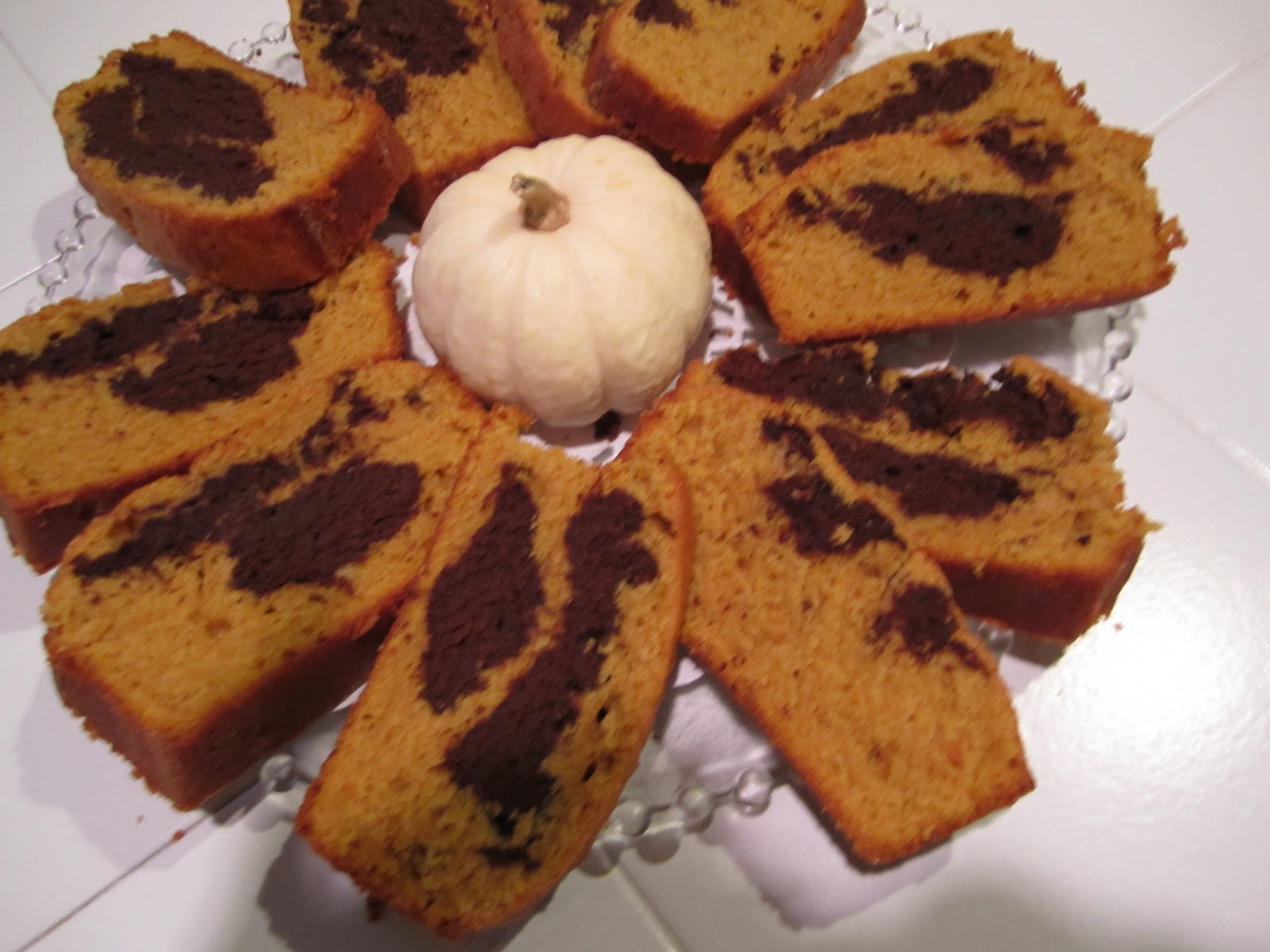 Chocolate Filled Pumpkin Spice Pound Cake