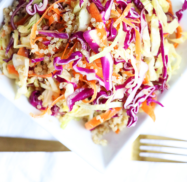 crispy cabbage and quinoa salad