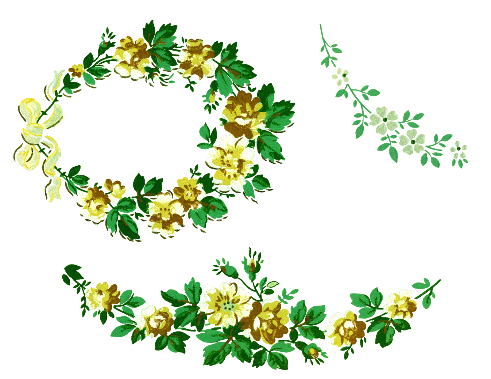 Antique Images Free Digital Rose Flower Collage Sheet Wreath Swag