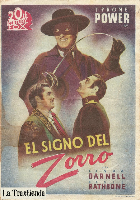 Programa de Cine - El Signo del Zorro (Doble) - Tyrone Power - Linda Darnell
