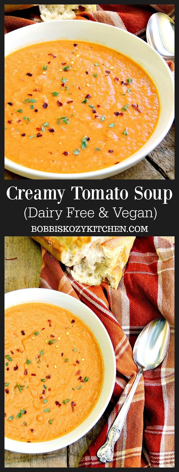 Creamy Tomato Soup (Dairy Free) | Bobbi's Kozy Kitchen