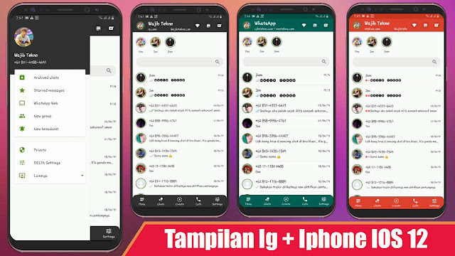 Download Whatsapp Mod Apk Tampilan Instagram IOS 12 Versi Terbaru 2019 3 delta%2Bon%2Byoutube