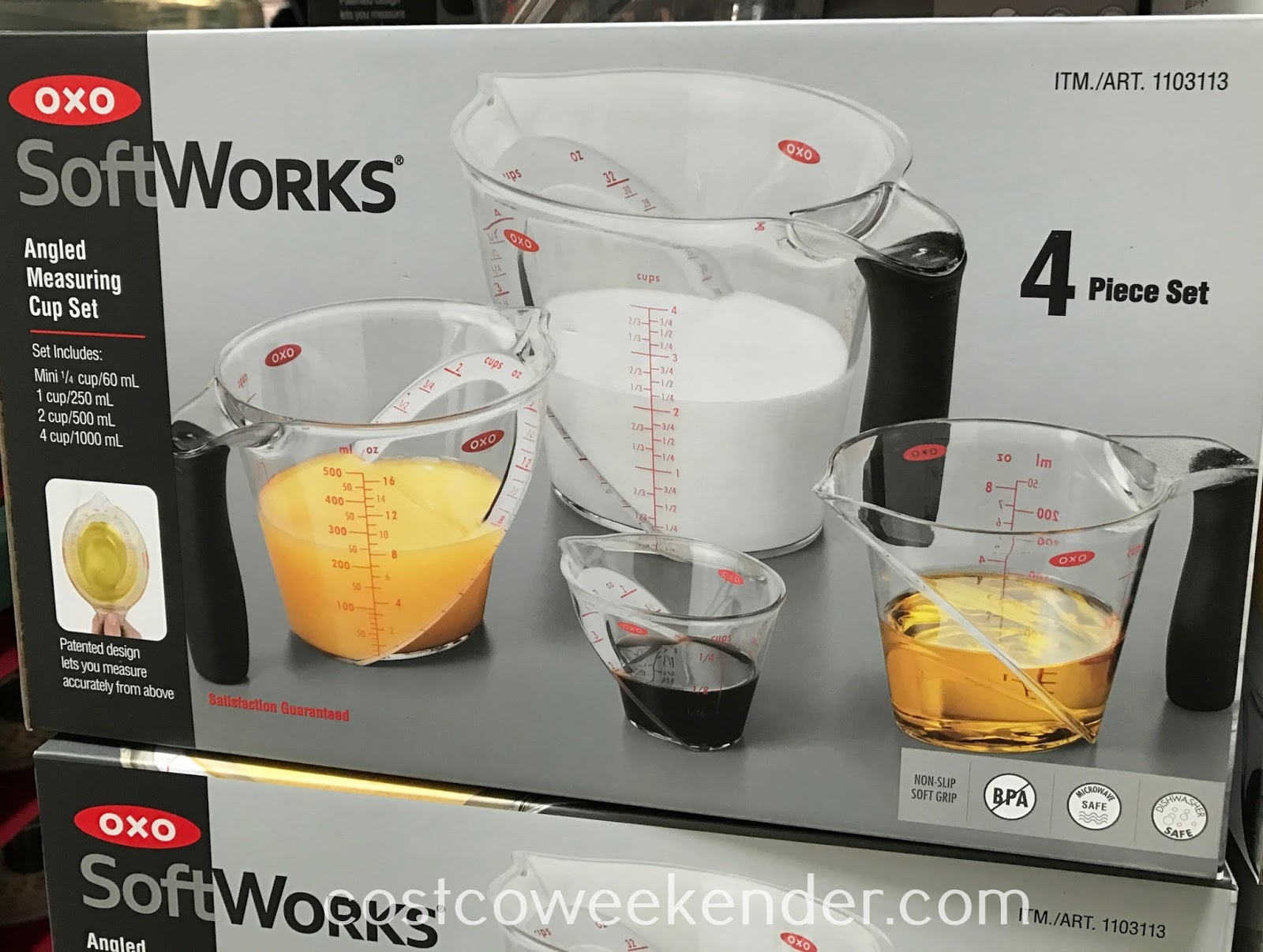 Oxo SoftWorks 4pc Angled Measuring Cup set Costco Weekender