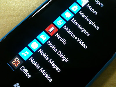 Lista de aplicativos no Windows Phone