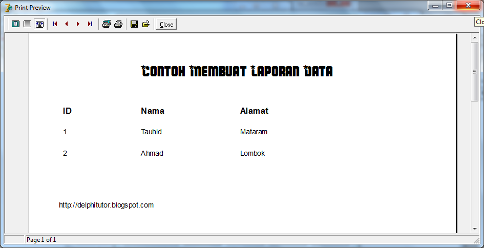 Shoutaro Blog: Cara Membuat Laporan dengan QuickReport pada Delphi