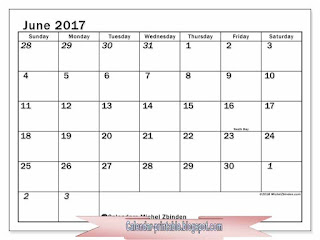 Free Printable Calendar June 2017