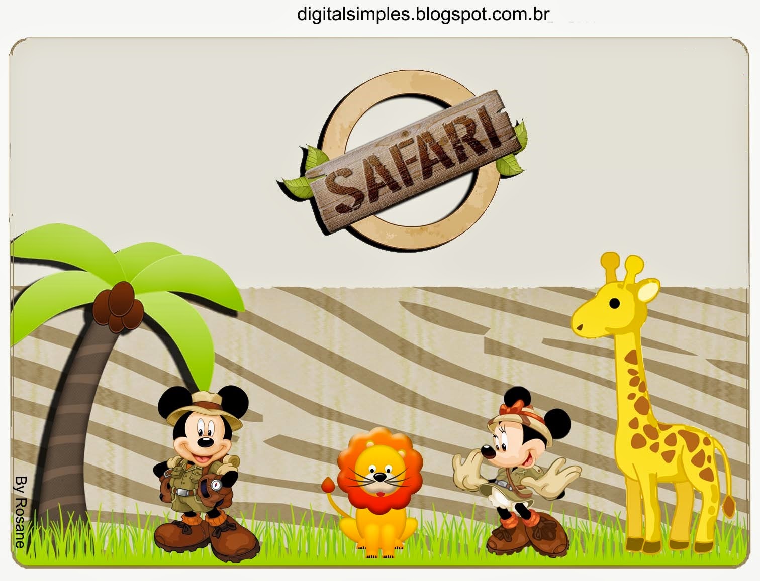 Mickey and Minnie Safari Free Printable Candy Bar Labels. Oh My Fiesta! in english