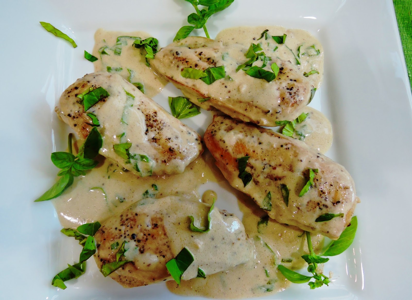 The Briny Lemon PanSeared Chicken Breasts with Brandy Cream Sauce