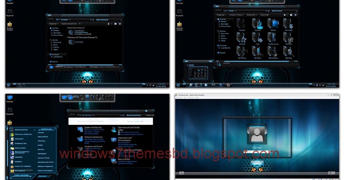 Blue Alienware Skin Pack Windows 7