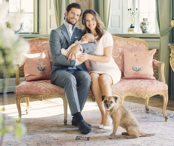 Prince Carl Philip, Princess Sofia and their children Prince Alexander, showing them altogether