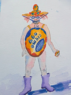 WATERCOLOURS BY POLLY BIRCHALL: ANNIE/ICON/CADBURY'S EGG/ZEBRA