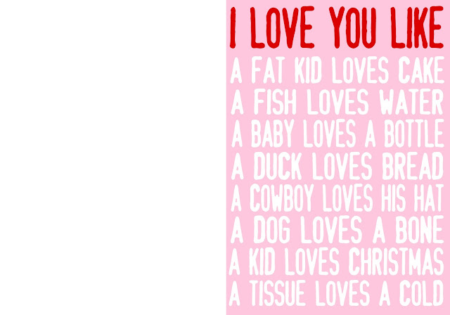 I love you like printable girl valentine