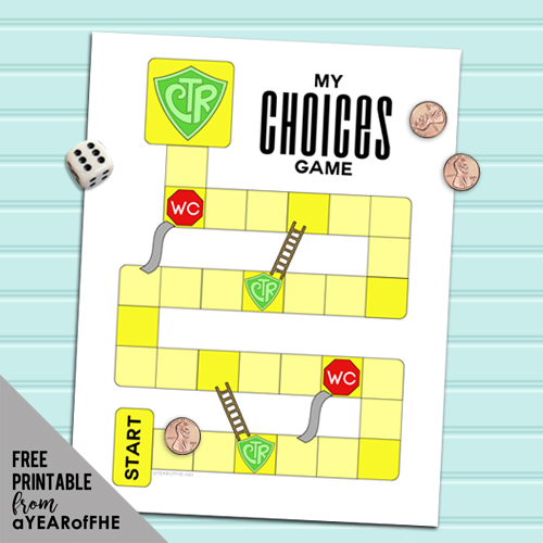 This is such a cute LDS board game! It's similar to Chutes and Ladders and helps teach kids about the consequences of their choices. 