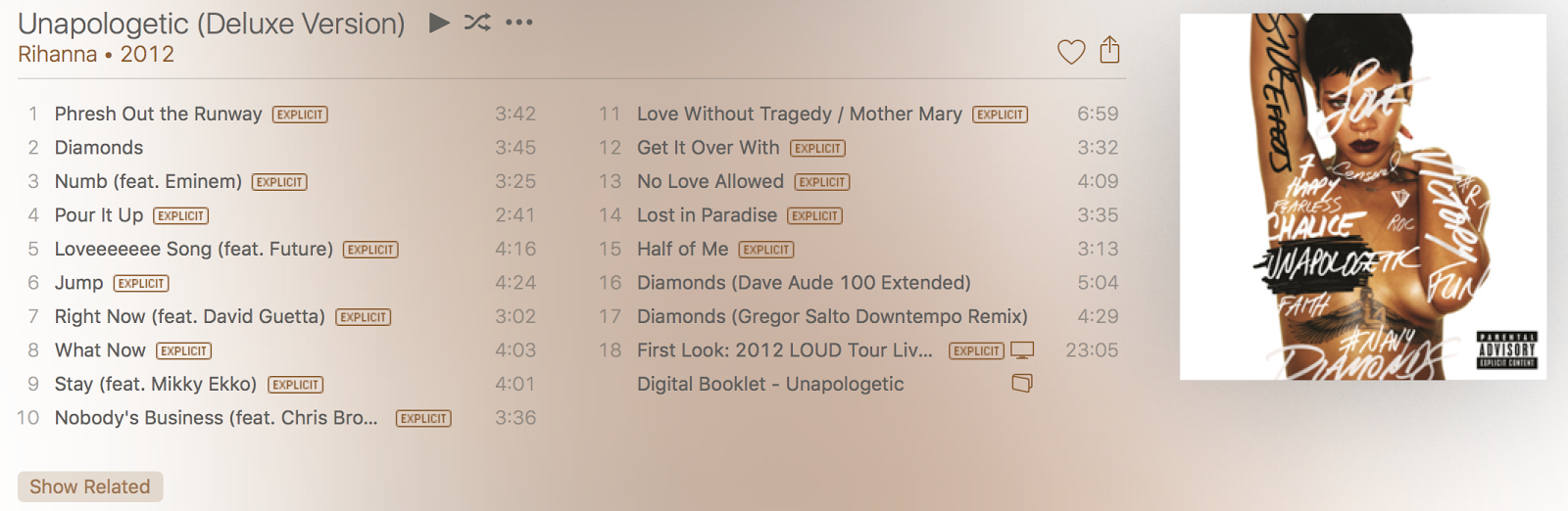 View Deluxe Edition Rihanna Unapologetic Pictures