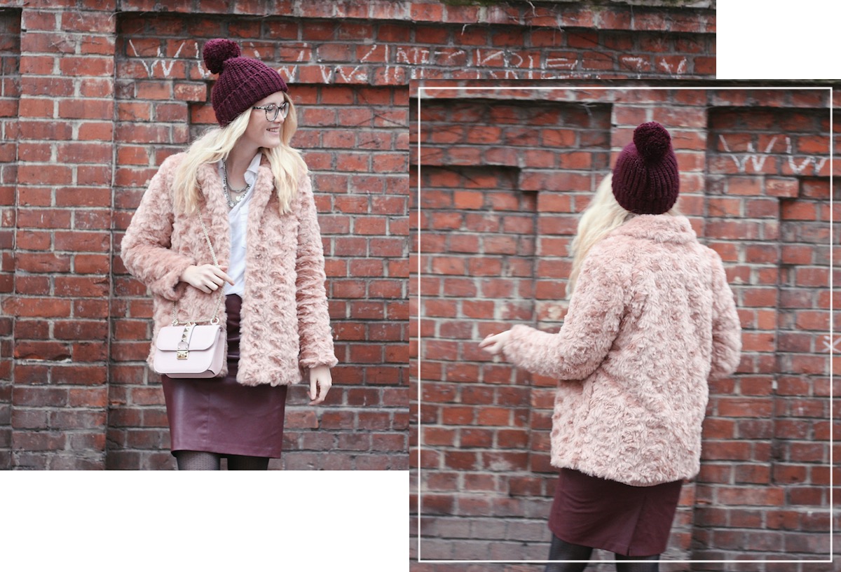 Fashion Outfit mit Strumpfhosen aus der Gambettes Box und rosa Fake Fur Jacke Primark Valentino Lock Small Blonde Glasses Brille Viu Fashion Outfit mit Strumpfhosen aus der Gambettes Box und rosa Fake Fur Jacke Primark Valentino Lock Small Blonde Glasses Brille Viu