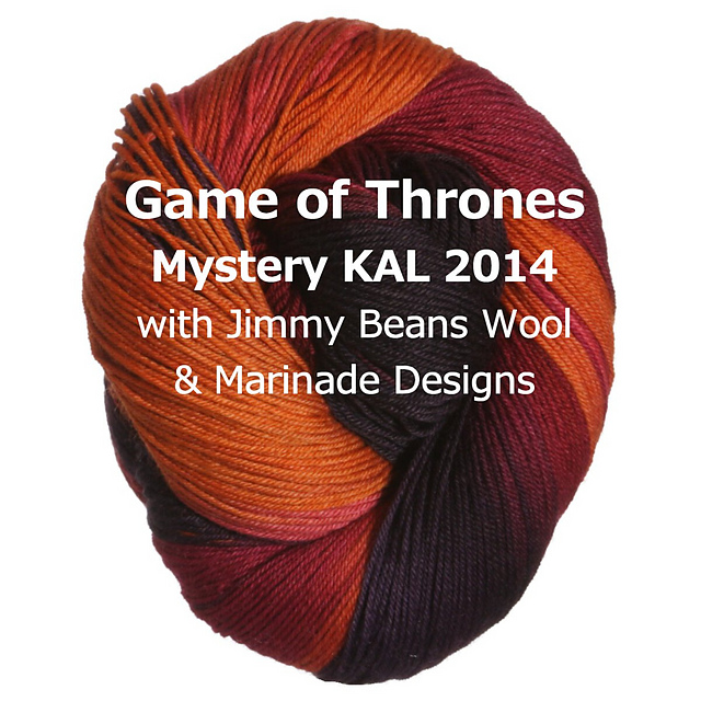 http://jimmybeanswool.blogspot.com/2014/04/game-of-thrones-mystery-knit-long-2014.html