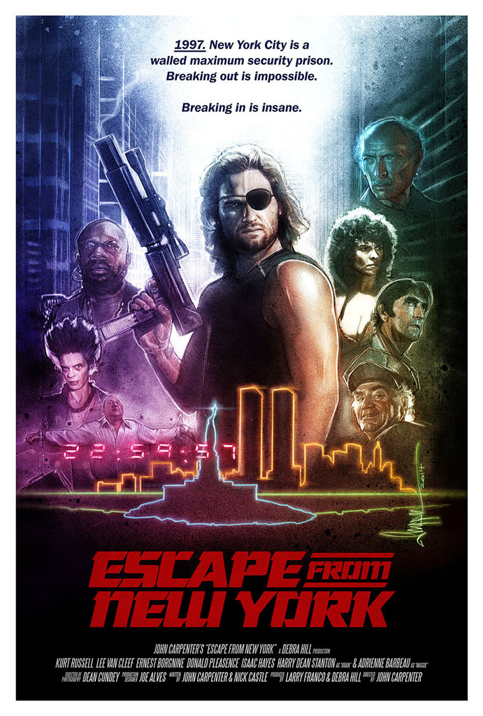 Affiche Vintage Escape From New York 1981 - Film Culte En Taille A0 à A6, Papier Qualité Art Déco