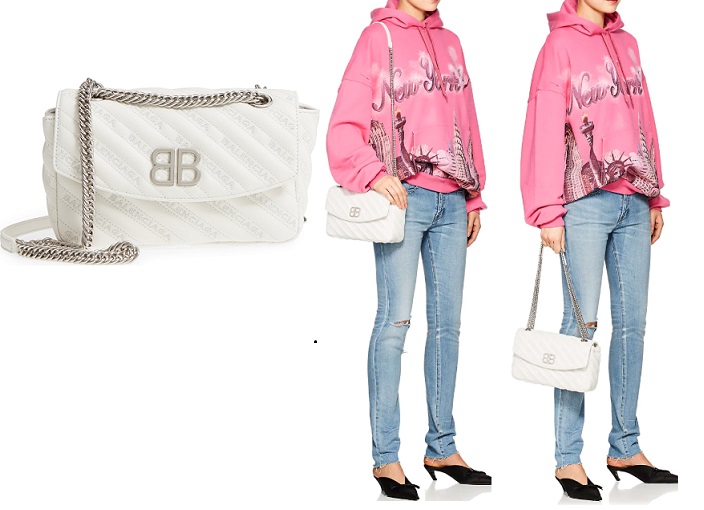 Túi xách đeo vai Balenciaga BB Chain White 71K%252Bnogs9VL