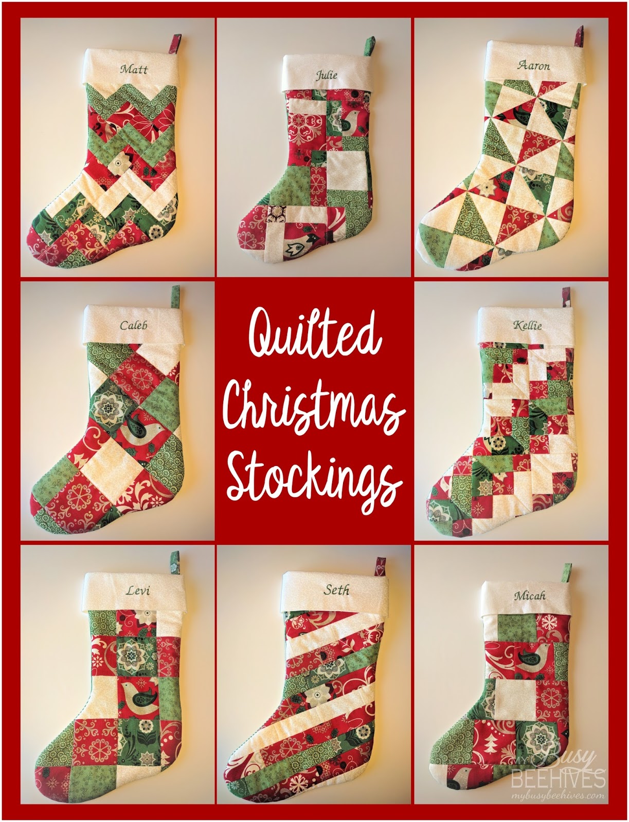 Heirloom Quilted Christmas Stocking Collection