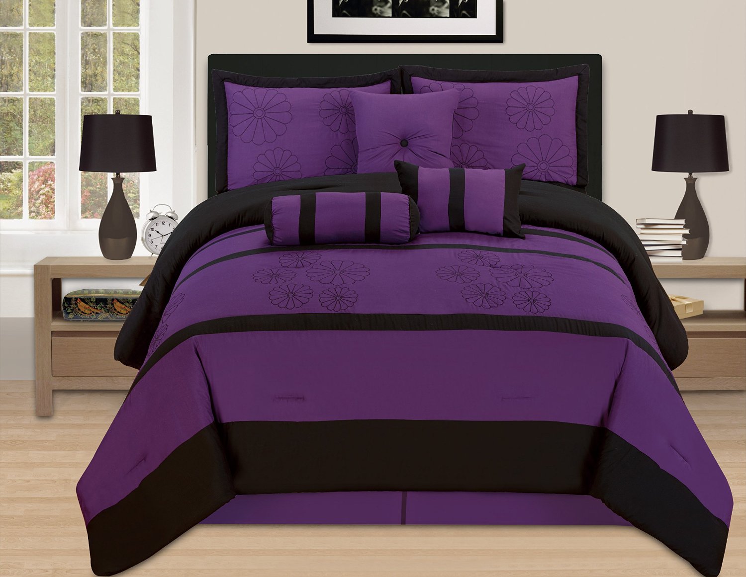 Deep Dark Purple Comforters & Bedding Sets